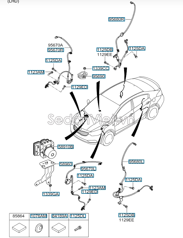 Cảm biến ABS KIA K3 2013-2016