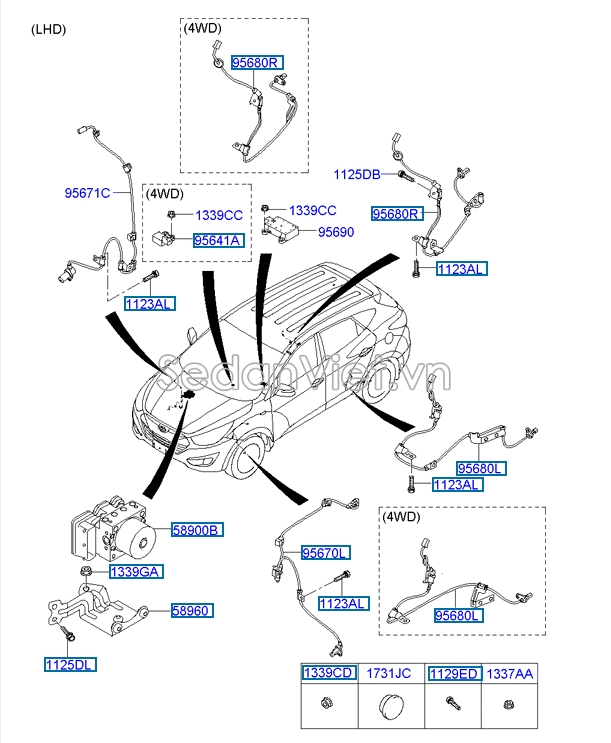 Cảm biến ABS Hyundai Tucson 2010-2012