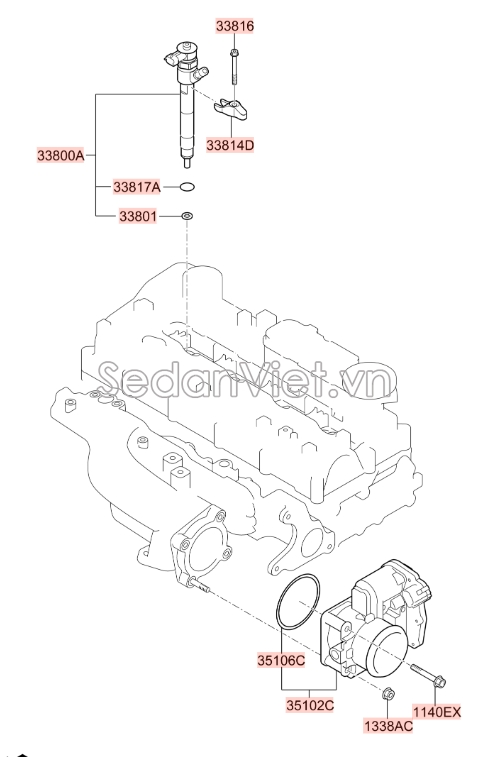 Kim phun dầu động cơ KIA Sedona 2015-2017