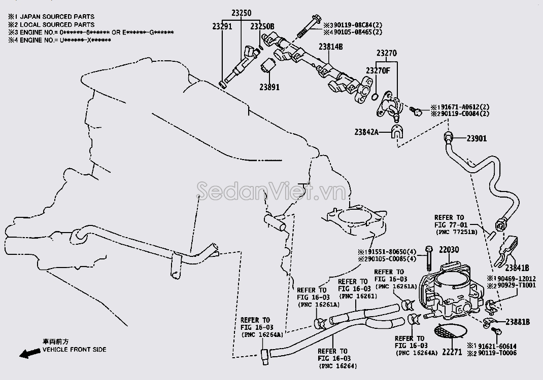 Van điều áp kim phun xăng Toyota Camry 2007-2008