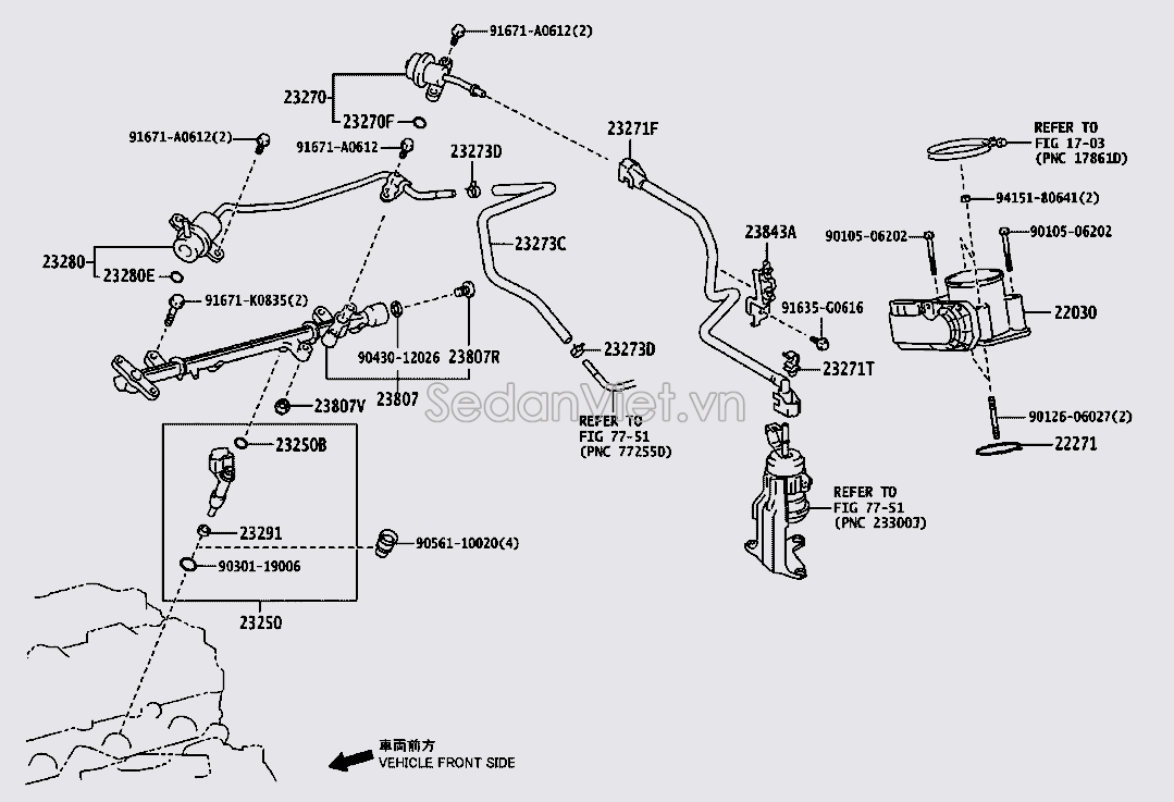 Van điều áp bơm xăng Toyota Fortuner 2011-2014