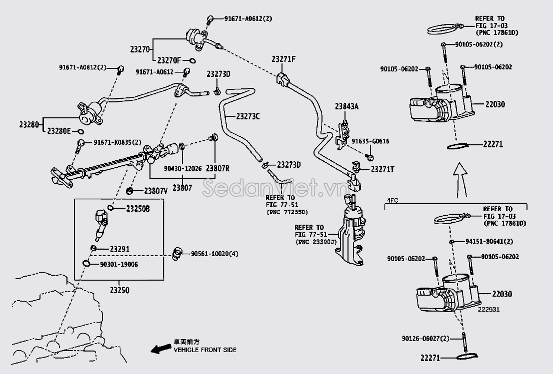 Van điều áp bơm xăng Toyota Fortuner 2011-2014