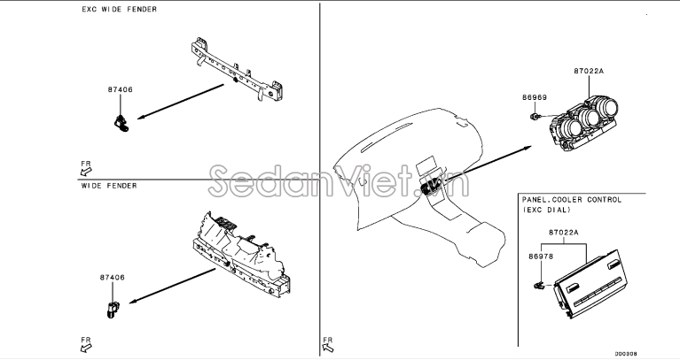 Cụm công tắc điều khiển điều hòa Mitsubishi Xpander 2022-2024