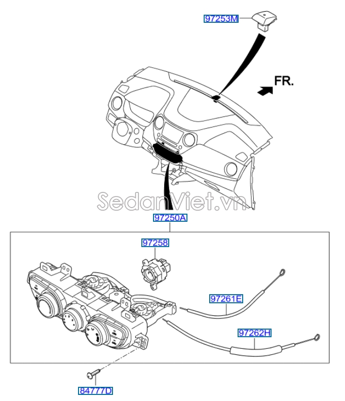 Cụm công tắc điều khiển điều hòa Hyundai i10 Grand 2017