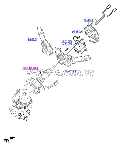 Cáp còi Hyundai Santafe 2017
