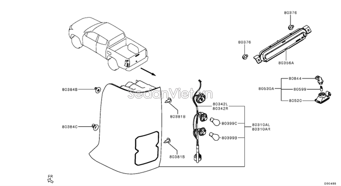 Bóng đèn 12V-21W Mitsubishi Attrage 2014-2018