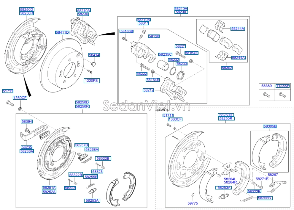 Đĩa phanh sau Hyundai Tucson 2014