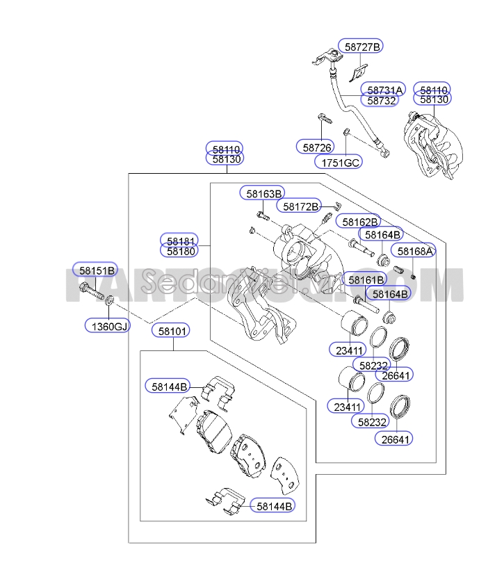 Má phanh trước KIA Sorento 2009-2013