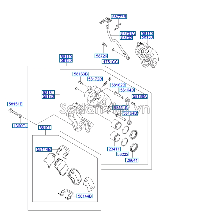 Má phanh trước KIA Sorento 2009-2013