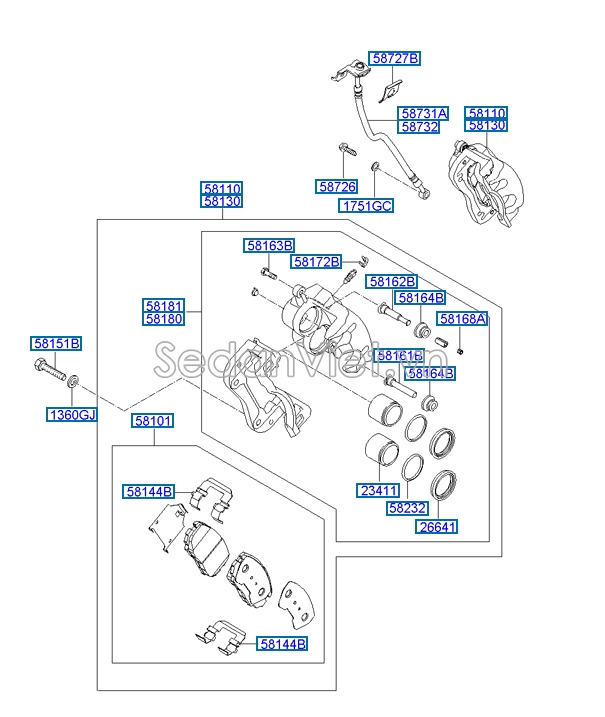 Má phanh trước Hyundai Santafe 2010