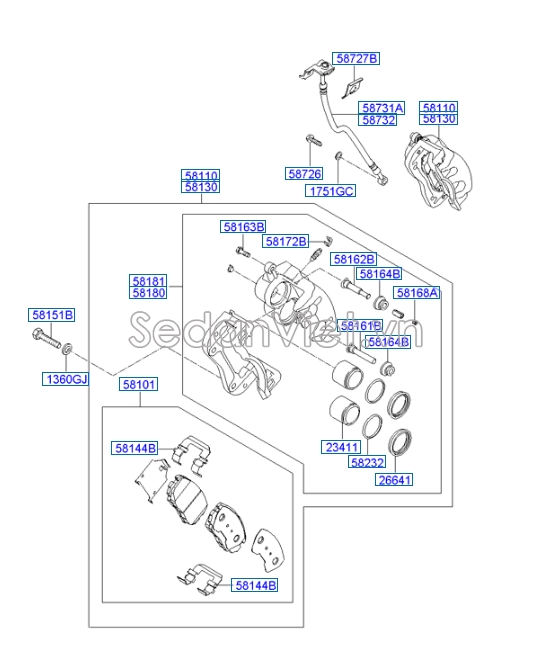Má phanh trước KIA Sorento 2009-2013