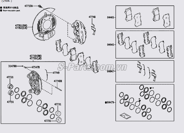 Bộ phớt cuppen phannh trước Lexus LX570 2007-2011