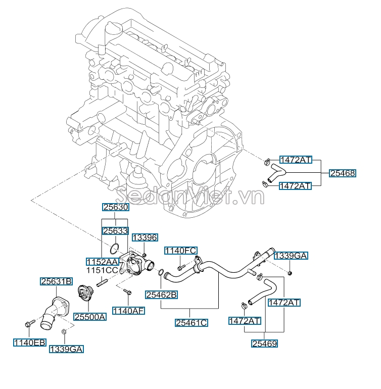 Van hằng nhiệt KIA Forte 2007-2009