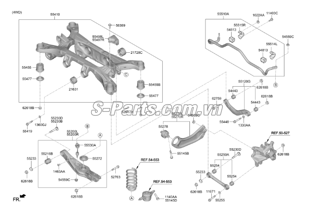 Cao su càng i Hyundai Santafe 2024-2025
