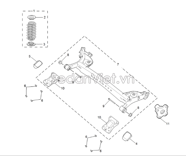 Cao su đệm lò xo giảm xóc  MG5 2021-2023