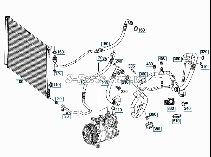 Giàn nóng Mercedes-Benz E200 Facelift 2015