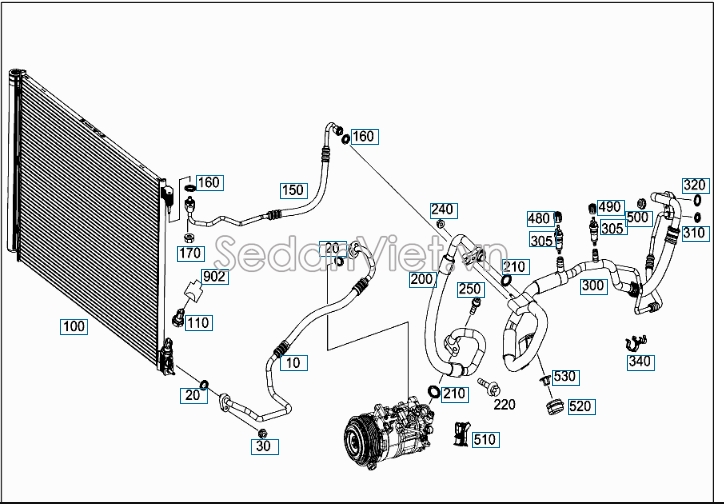 Giàn nóng Mercedes-Benz E200 Facelift 2015