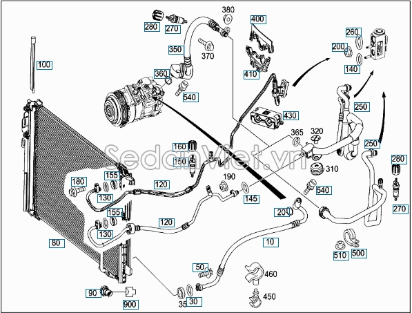 Giàn nóng Mercedes-Benz GLK220 2013