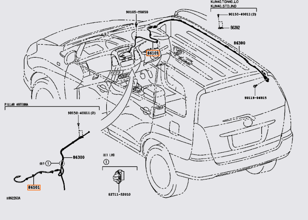 Dây ăng ten Toyota Innova 2008-2011