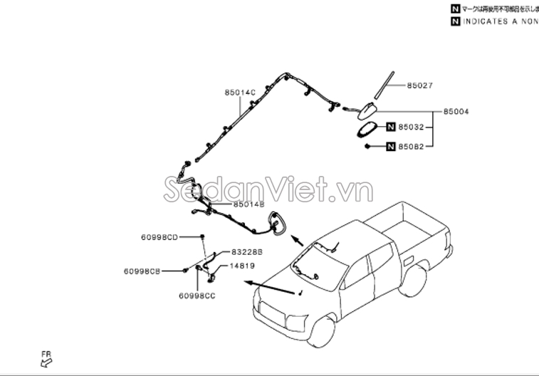 Dây ang ten Mitsubishi Triton 2024-2025