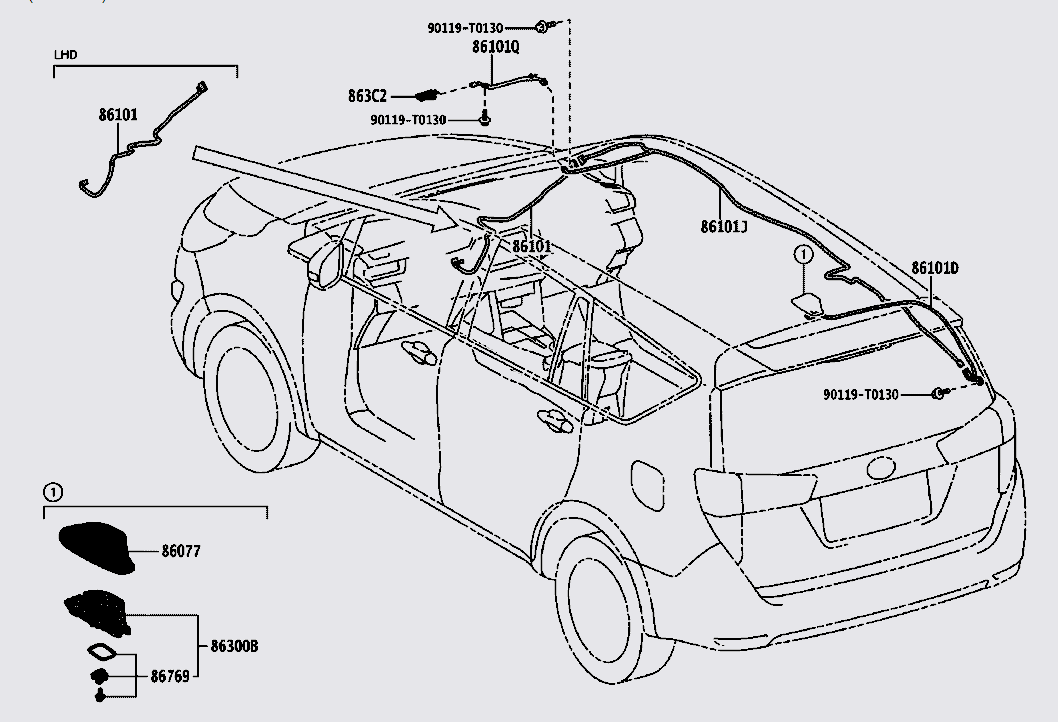 Dây ăng ten Toyota Innova 2020-2021