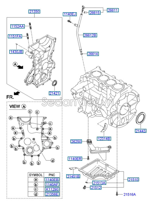 Phớt đuôi trục cơ Hyundai i10 Grand 2014-2016