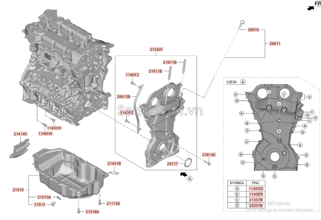 Keo dán gioăng đáy các te KIA Morning 2015