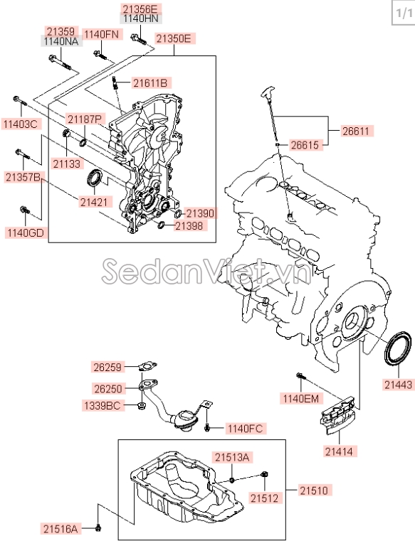 Phớt đuôi trục cơ Hyundai Tucson 2015