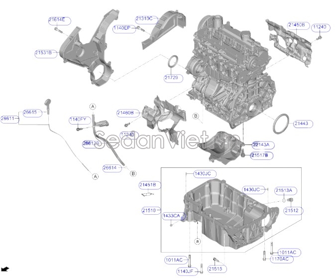 Keo dán gioăng đáy các te KIA Morning 2015