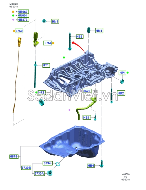 Ốc xả dầu động cơ Mazda BT-50 2012-2015