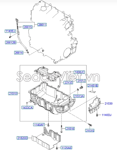 Keo dán gioăng đáy các te KIA Morning 2015