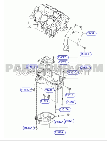 Keo dán đáy các te KIA K3 2013-2016