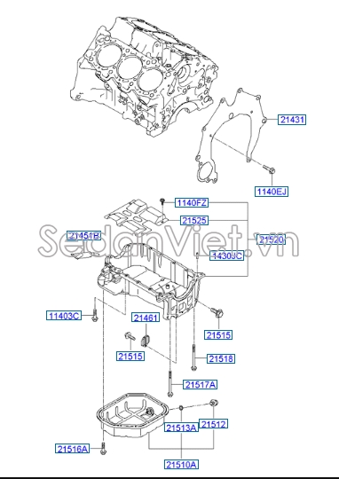 Keo dán đáy các te KIA K3 2013-2016