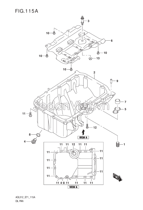 Ốc xả dầu đáy các te Suzuki XL7 2020