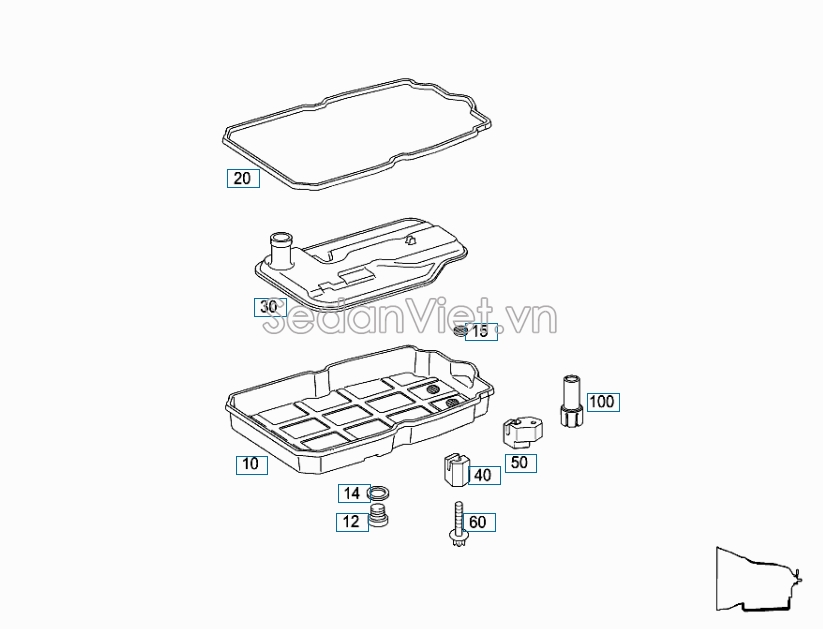 Gioăng cắt te hộp số Mercedes-Benz E240 2009