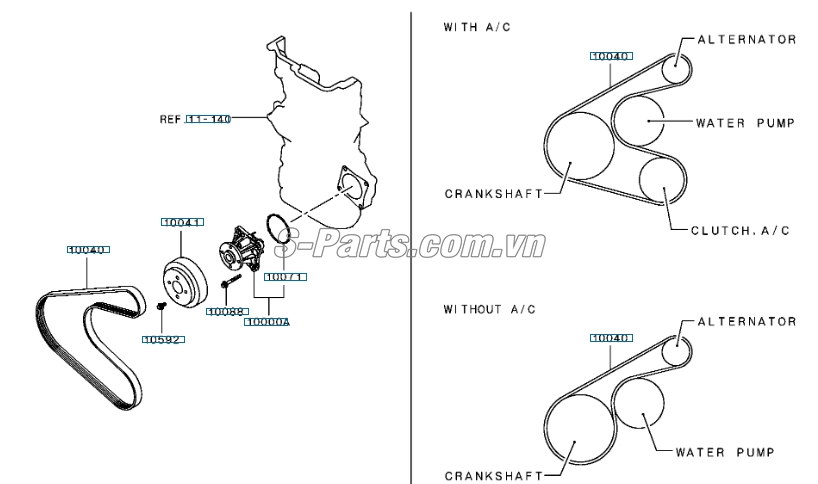 Bơm nước động cơ Mitsubishi Attrage 2014