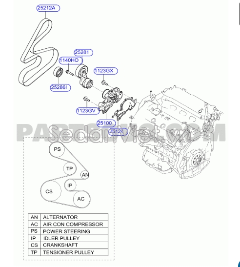 Bơm nước động cơ Hyundai Santafe 2006-2008