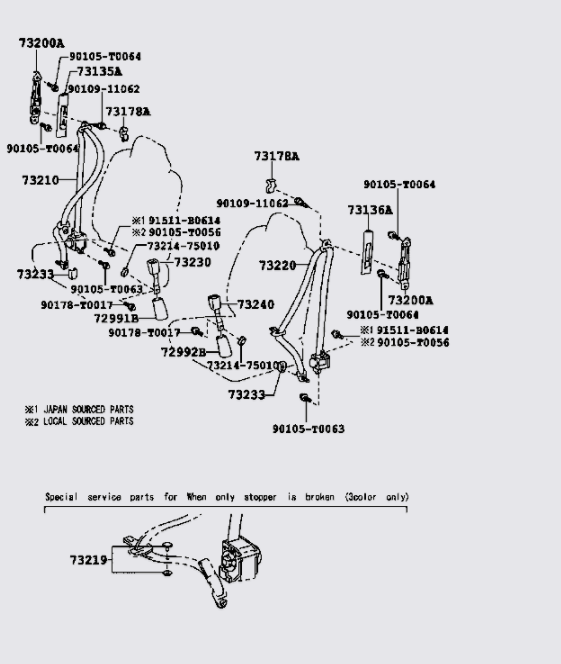 Dây đai an toàn Toyota Vios 2008-2013