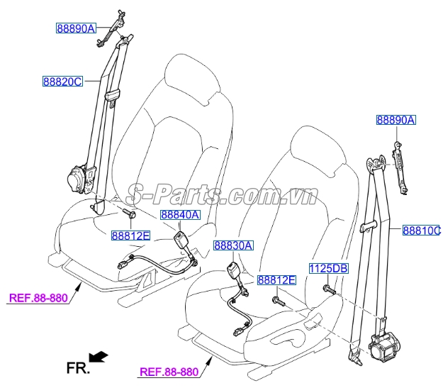 Bộ chỉnh độ cao dây đai an toàn Hyundai i10 Grand 2014-2016