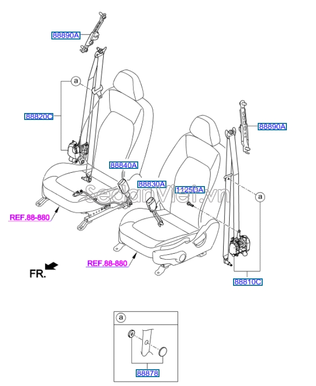 Dây bảo hiểm Hyundai i10 Grand 2014-2016