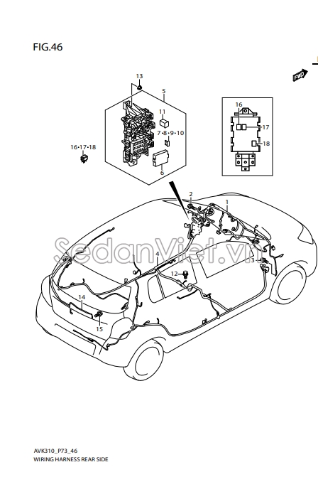 Cầu chì 30A Suzuki Swift 2013-2017