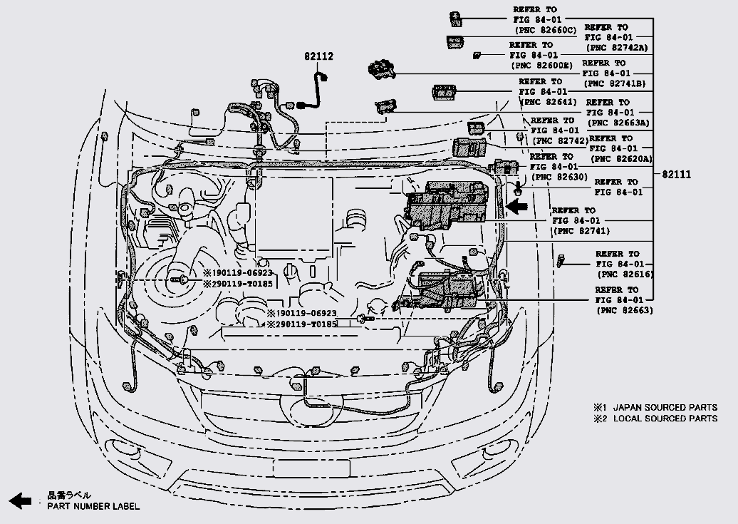 Dây điện khoang động cơ Toyota Fortuner 2011-2014
