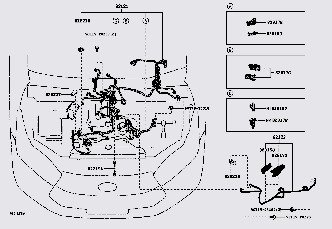 Dây điện hệ thống cảm biến đầu xe Toyota Innova 2008-2011