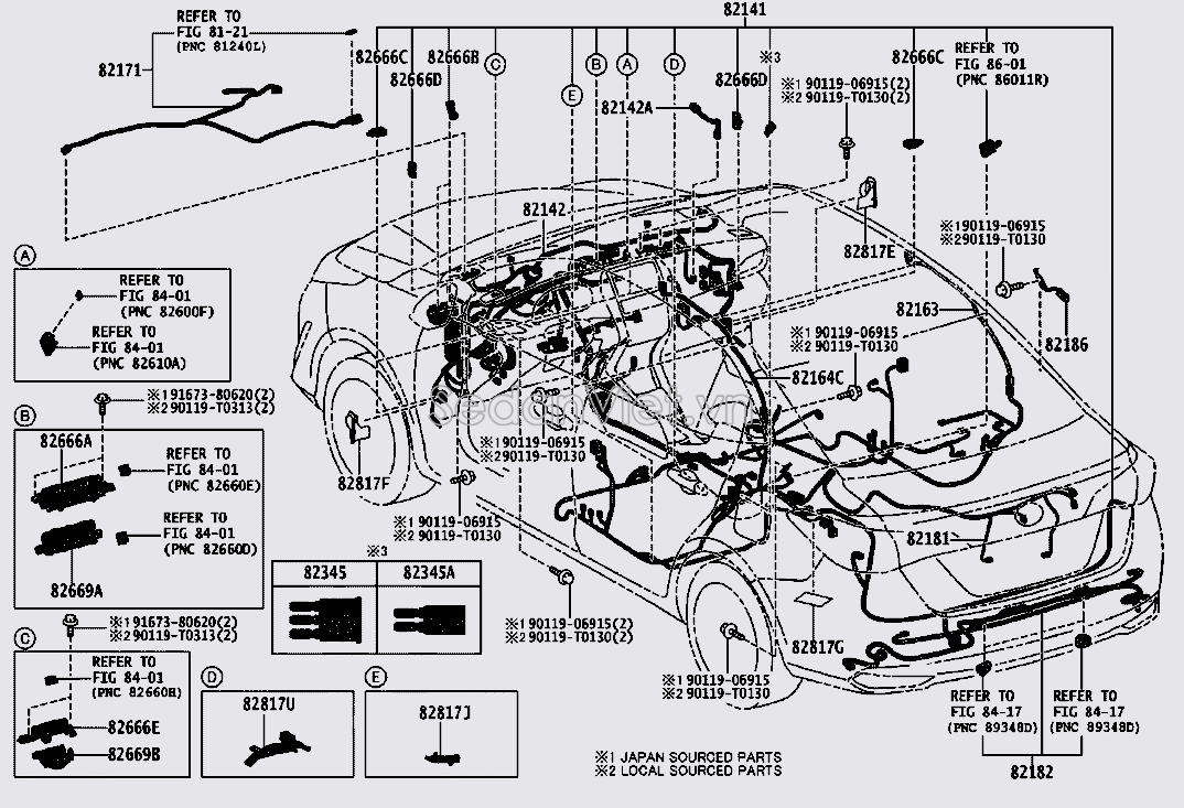 Dây điện khoang táp lô Toyota Vios 2019