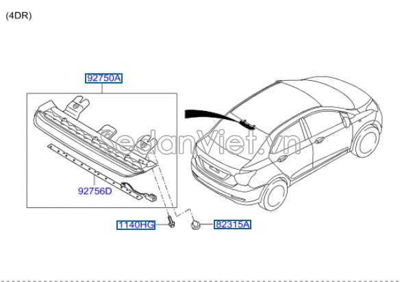 Đèn stop phiên Hyundai i10 Grand 2014-2016