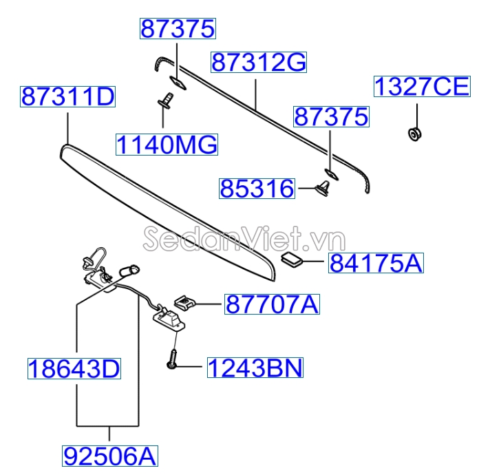 Đèn soi biển số Hyundai Santafe 2006-2008