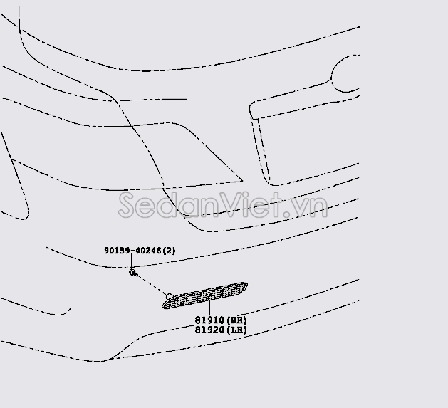 Đèn phản quang cản Toyota Camry 2007-2008