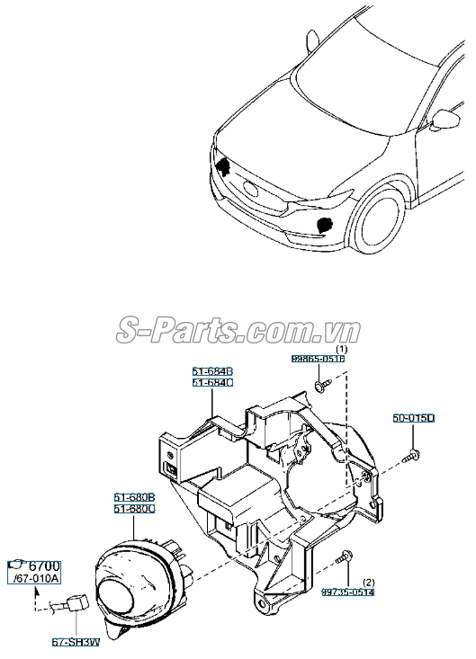 Đèn gầm Mazda 6 2017-2019