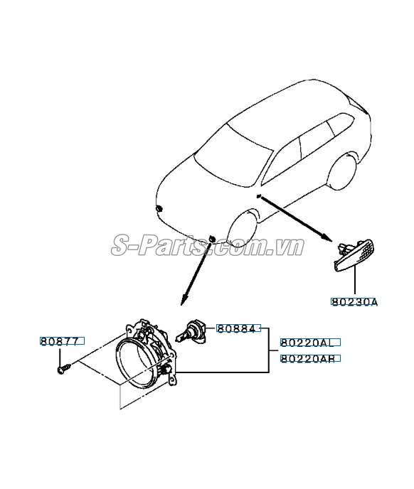 Đèn gầm lòng trắng Mitsubishi Outlander 2017
