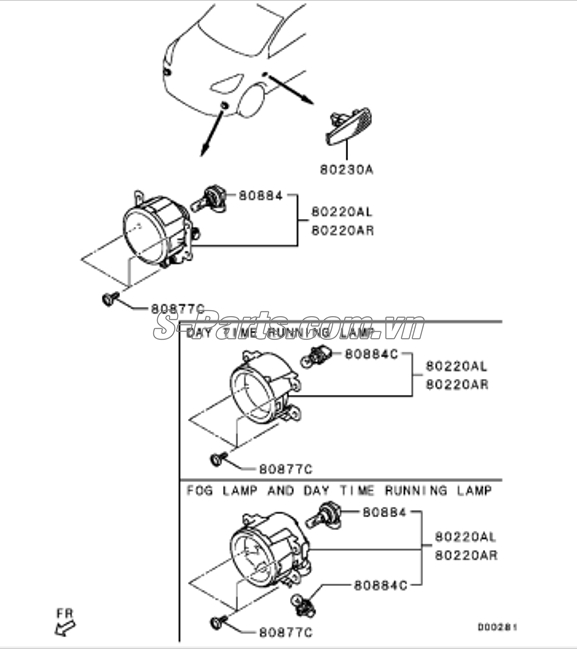 Đèn gầm Mitsubishi Outlander 2017